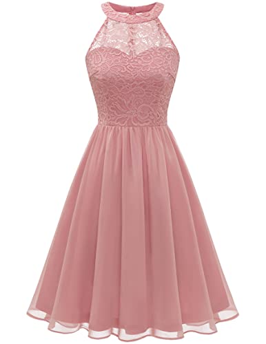 2023 Women's Sleeveless Halter Homecoming Bridesmaid Dress