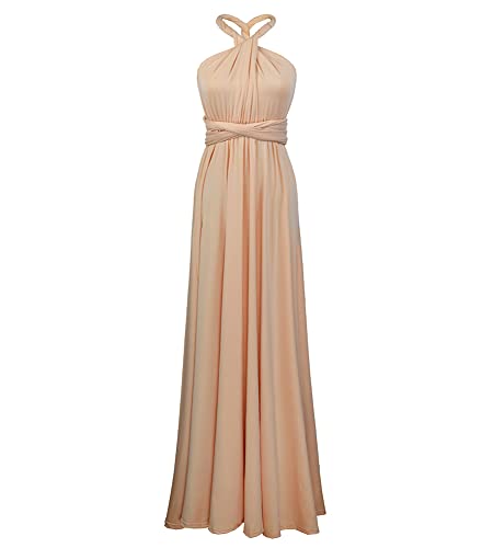 Lidoer Multi-Way Wrap Maxi Dress for Bridesmaids - Plus Size Elasticity Evening Gown