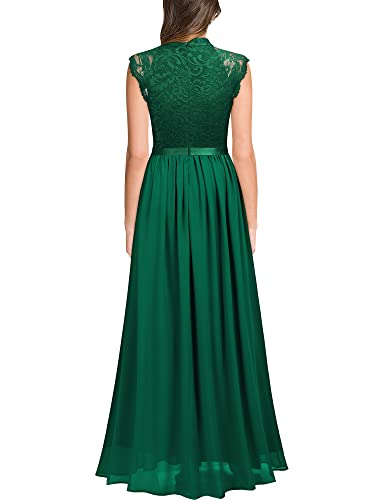 Miusol Women's Formal Sleeveless Floral Lace Bridesmaid Maxi Dress