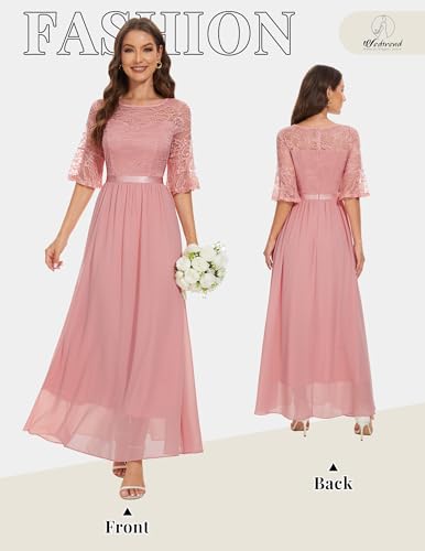 Wedtrend Women's Bell Sleeve Formal Wedding Guest Dress