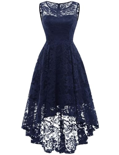MUADRESS Elegant Floral Lace Sleeveless Cocktail Dress for Evening Party