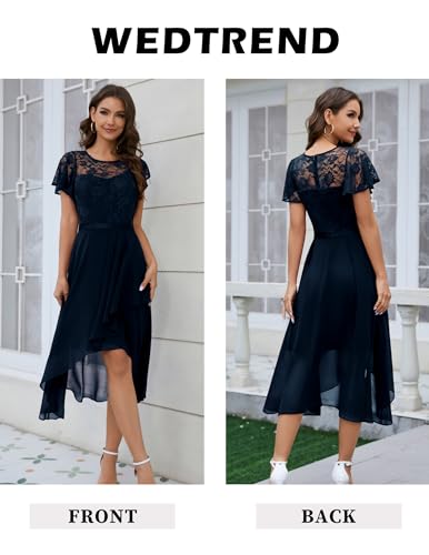 Wedtrend Women's Formal Ruffle Cocktail Party Flutter Sleeve Wedding Guest Dress