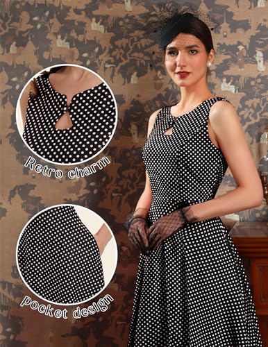 Vintage Women's 1940s A-Line Midi Dress with Pockets