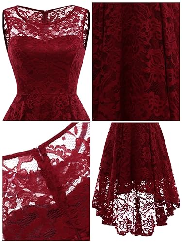 MUADRESS Women's High-Low Floral Lace Evening Dress