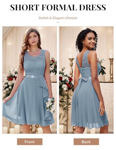 BeryLove Women's Short Sleeveless Lace Prom Formal Dress