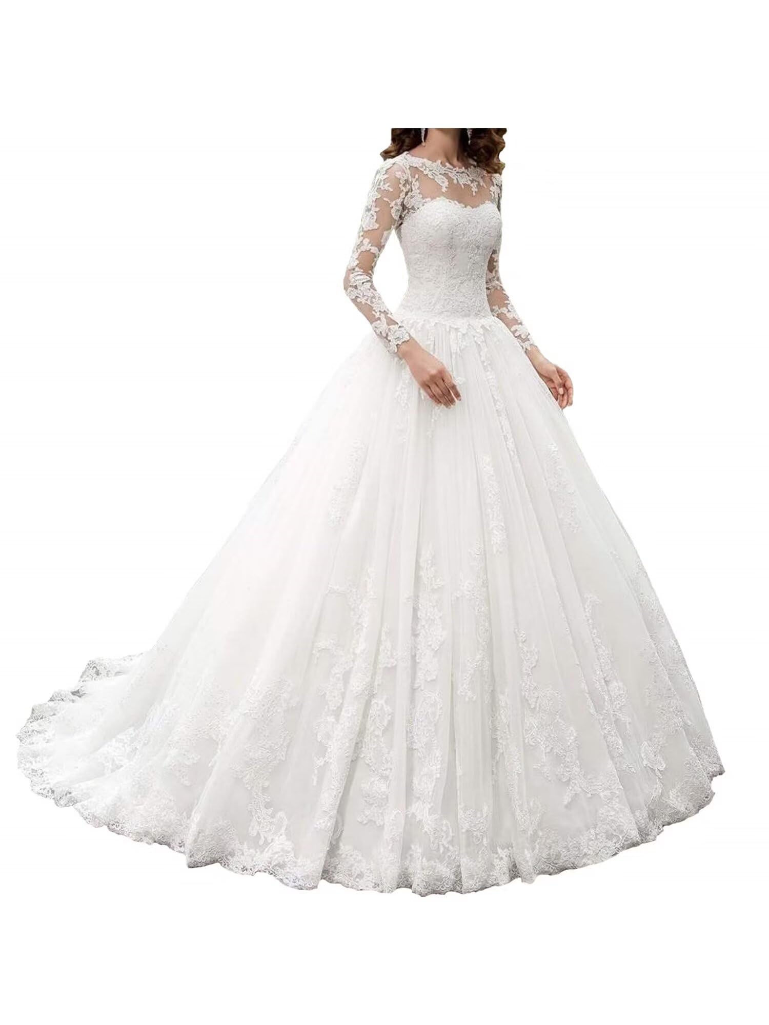 2025 Fair Lady Boho Beach A-Line Lace Bridal Dress with Train