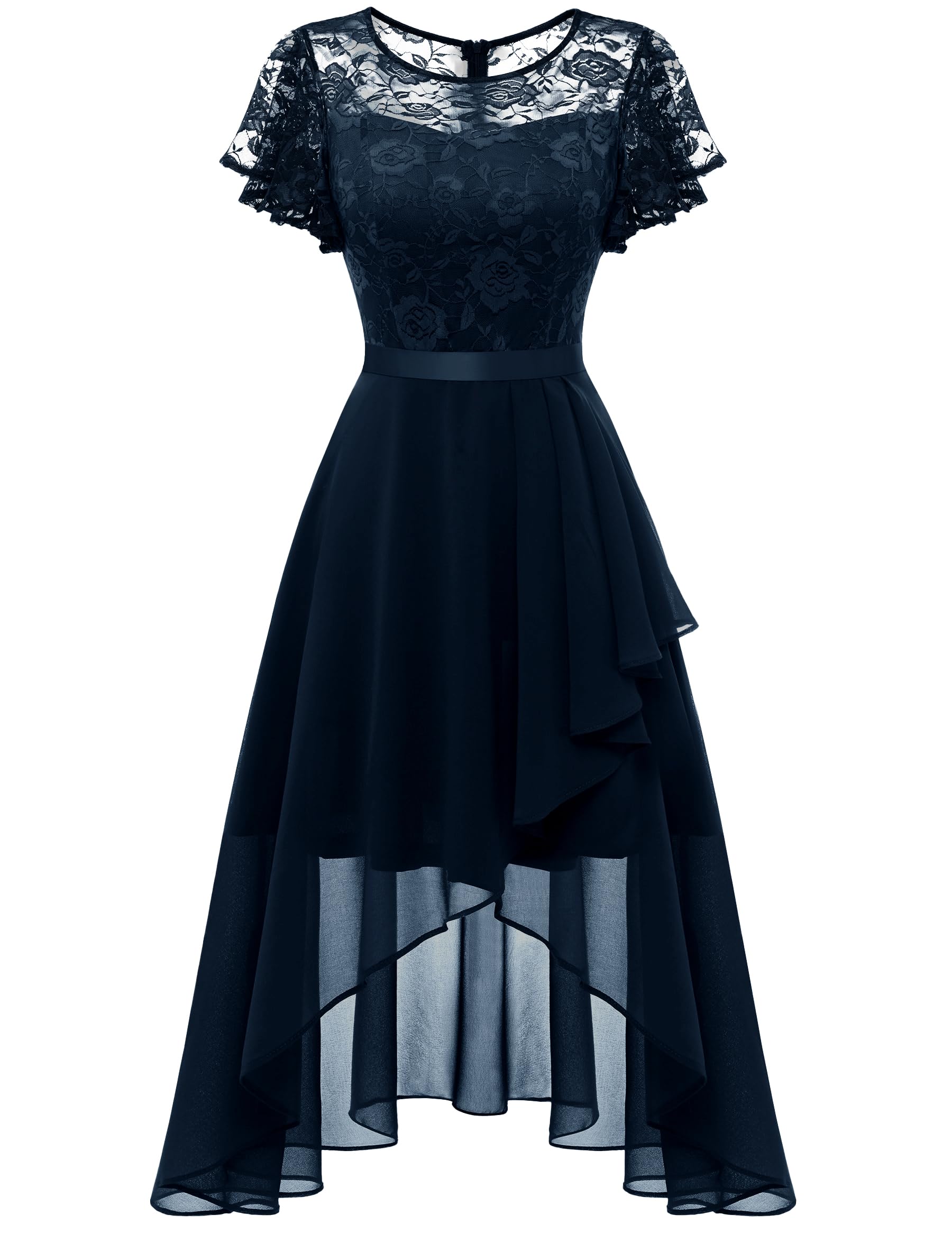 Wedtrend Women's Formal Ruffle Cocktail Party Flutter Sleeve Wedding Guest Dress